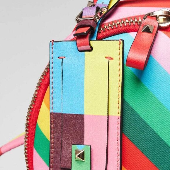 Valentino Multicolor Nylon 1973 Rockstud Small Backpack Bag - Picture 5 of 12